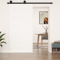  Barn Door White 100x1.8x204.5 cm Solid Wood Pine