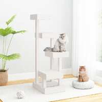  Cat Tree White 45.5x49x103 cm Solid Wood Pine
