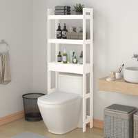  Toilet Rack White 63x26x171 cm Solid Wood Pine
