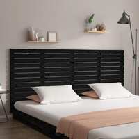  Wall Headboard Black 186 cm Solid Wood Pine