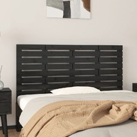  Wall Headboard Black 141 cm Solid Wood Pine
