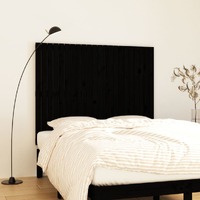  Wall Headboard Black 140 cm Solid Wood Pine