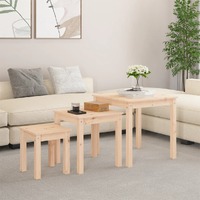  Nesting Tables 3 pcs Solid Wood Pine
