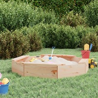  Sandbox with Seats Octagon Solid Wood Pine