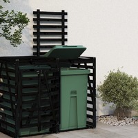  Wheelie Bin Storage Extension Black Solid Wood Pine