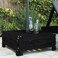  Parasol Base Cover Black Solid Wood Pine