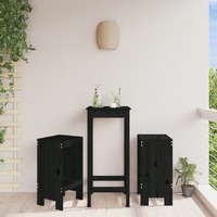  Bar Stools 2 pcs Black 40x36x75 cm Solid Wood Pine