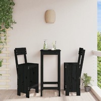  Bar Stools 2 pcs Black 40x48.5x115.5 cm Solid Wood Pine