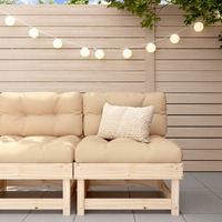  Middle Sofa with Cushions Solid Wood Pine