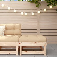  Garden Footstool with Cushion Solid Wood Pine