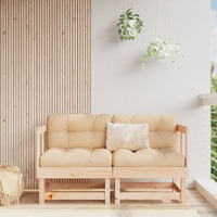  Corner Sofas with Cushions 2 pcs Solid Wood Pine