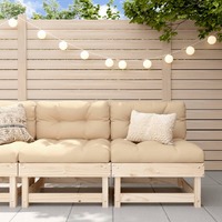  Middle Sofas with Cushions 2 pcs Solid Wood Pine