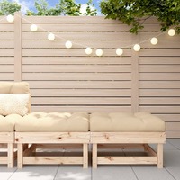  Garden Footstools with Cushions 2pcs Solid Wood Pine