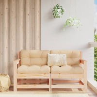  Garden Chairs with Cushions 2 pcs Solid Wood Pine
