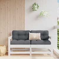  Garden Chairs with Cushions 2 pcs White Solid Wood Pine