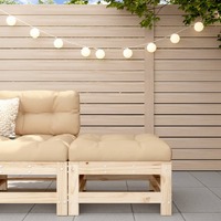  Garden Footstool with Cushion Solid Wood Pine