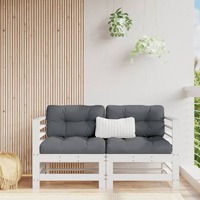  Corner Sofas with Cushions 2 pcs White Solid Wood Pine