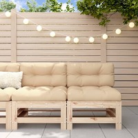  Middle Sofas with Cushions 2 pcs Solid Wood Pine
