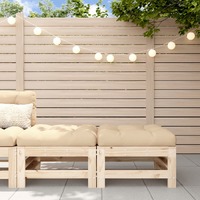  Garden Footstools with Cushions 2pcs Solid Wood Pine