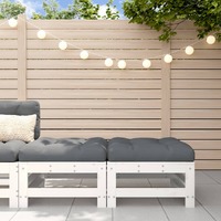  Garden Footstools with Cushions 2pcs White Solid Wood Pine
