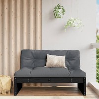  Middle Sofa Black 120x80 cm Solid Wood Pine