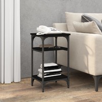  Side Table Black 35x30x60 cm Engineered Wood