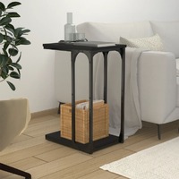  Side Table Black 40x30x60 cm Engineered Wood