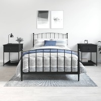  Bedside Tables 2 pcs Black 44x45x58 cm Engineered Wood
