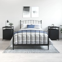  Bedside Cabinets 2 pcs Black 40x42x60 cm Engineered Wood