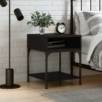  Bedside Table Black 40x41x50 cm Engineered Wood