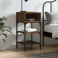  Bedside Table Brown Oak 35x34.5x70 cm Engineered Wood