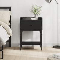  Bedside Table Black 40.5x31x60 cm Engineered Wood