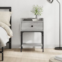  Bedside Table Grey Sonoma 40.5x31x60 cm Engineered Wood
