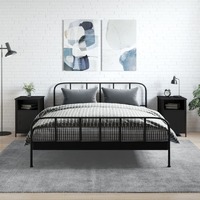  Bedside Cabinets 2 pcs Black 40x42x60 cm Engineered Wood