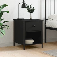  Bedside Cabinet Black 40x42x50 cm Engineered Wood