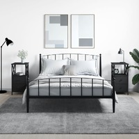  Bedside Cabinets 2 pcs Black 34x35.5x70 cm Engineered Wood
