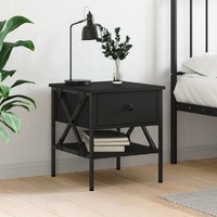  Bedside Table Black 40x42x45 cm Engineered Wood