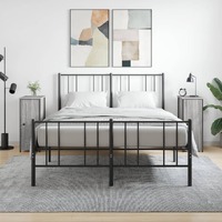  Bedside Cabinets 2 pcs Grey Sonoma 32x42x80 cm Engineered Wood