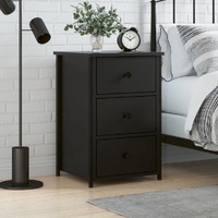  Bedside Cabinet Black 40x36x60 cm Engineered Wood