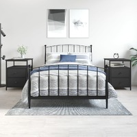  Bedside Cabinets 2 pcs Black 44x45x60 cm Engineered Wood