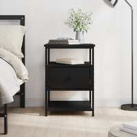  Bedside Cabinet Black 40x42x56 cm Engineered Wood