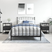  Bedside Cabinets 2 pcs Black 40x42x56 cm Engineered Wood