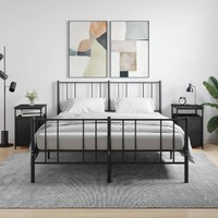  Bedside Cabinets 2 pcs Black 40x42x60 cm Engineered Wood