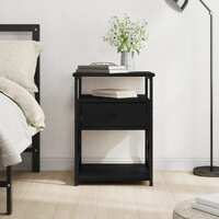  Bedside Cabinet Black 40x42x55 cm Engineered Wood