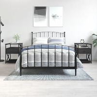  Bedside Cabinets 2 pcs Black 40x42x55 cm Engineered Wood