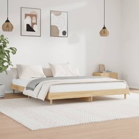  Bed Frame without Mattress Sonoma Oak 183x203 cm King Engineered Wood