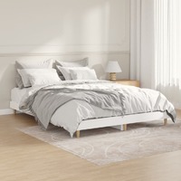  Bed Frame without Mattress White 135x190 cm Engineered Wood