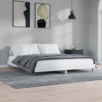  Bed Frame without Mattress White 150x200 cm Engineered Wood