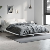  Bed Frame without Mattress White 135x190 cm Engineered Wood
