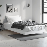  Bed Frame without Mattress White 90x190 cm Engineered Wood